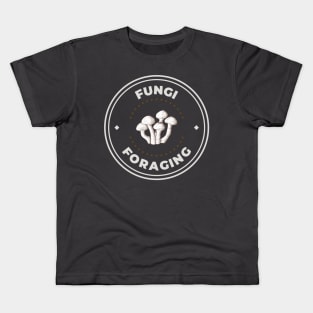 Fungi mushroom foraging hunter logo Kids T-Shirt